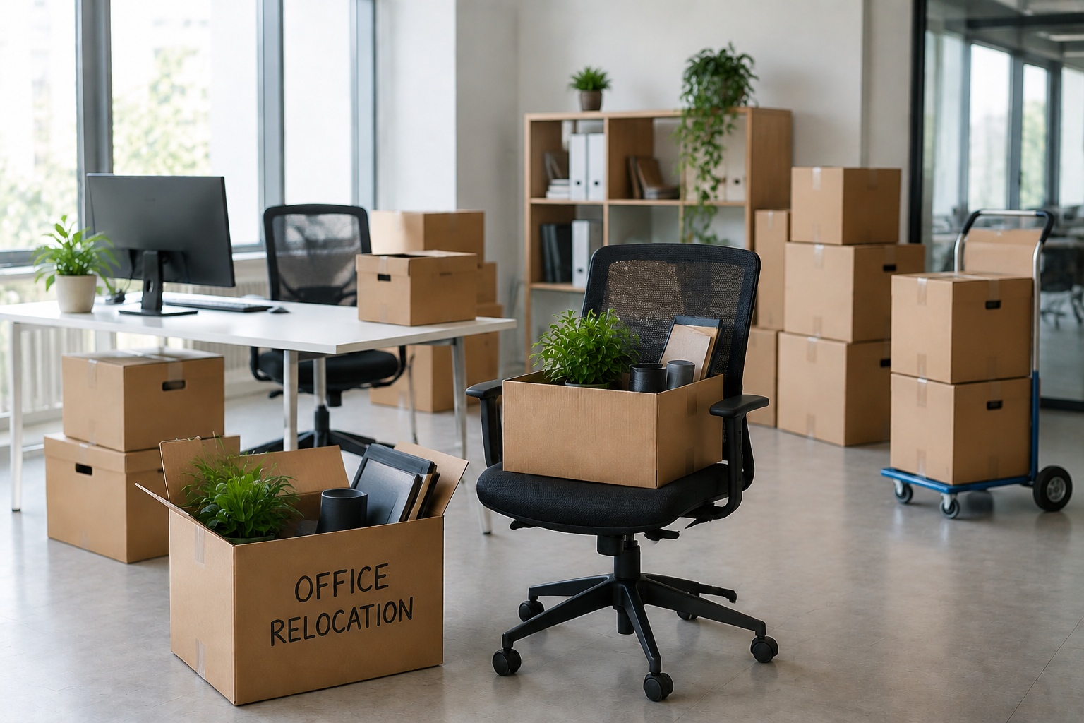 Office moving day in progress